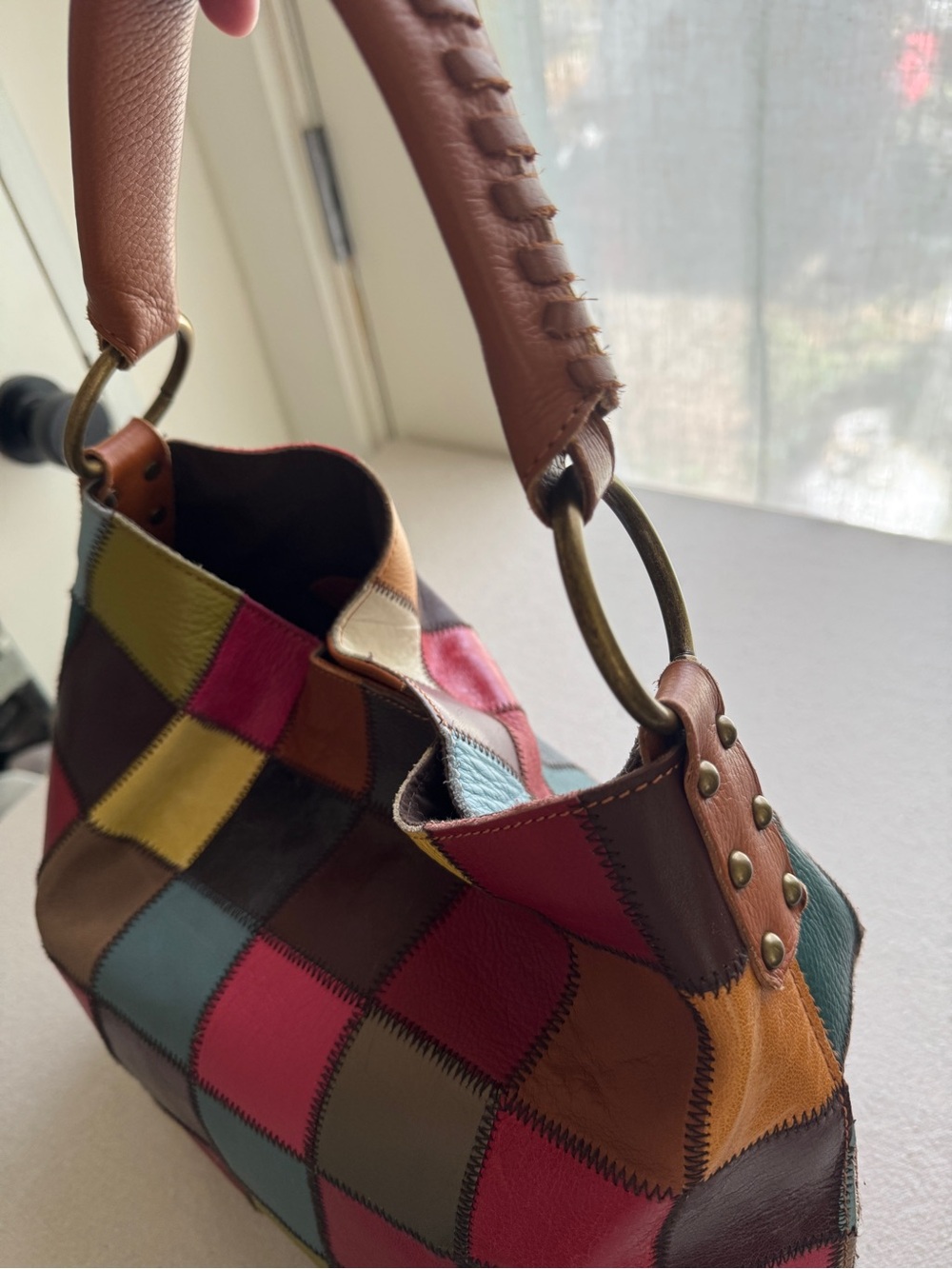 STELLA & MAX multicolor Patchwork Leather Hobo Bag - Picture 8 of 14